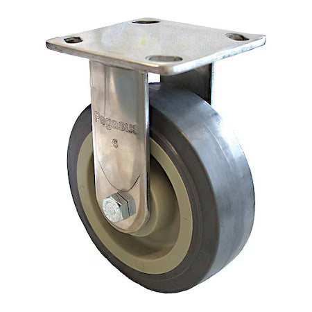 Zoro Select P21rx-Up040d-14 Plate Caster,600 Lb. Load,Gray Wheel