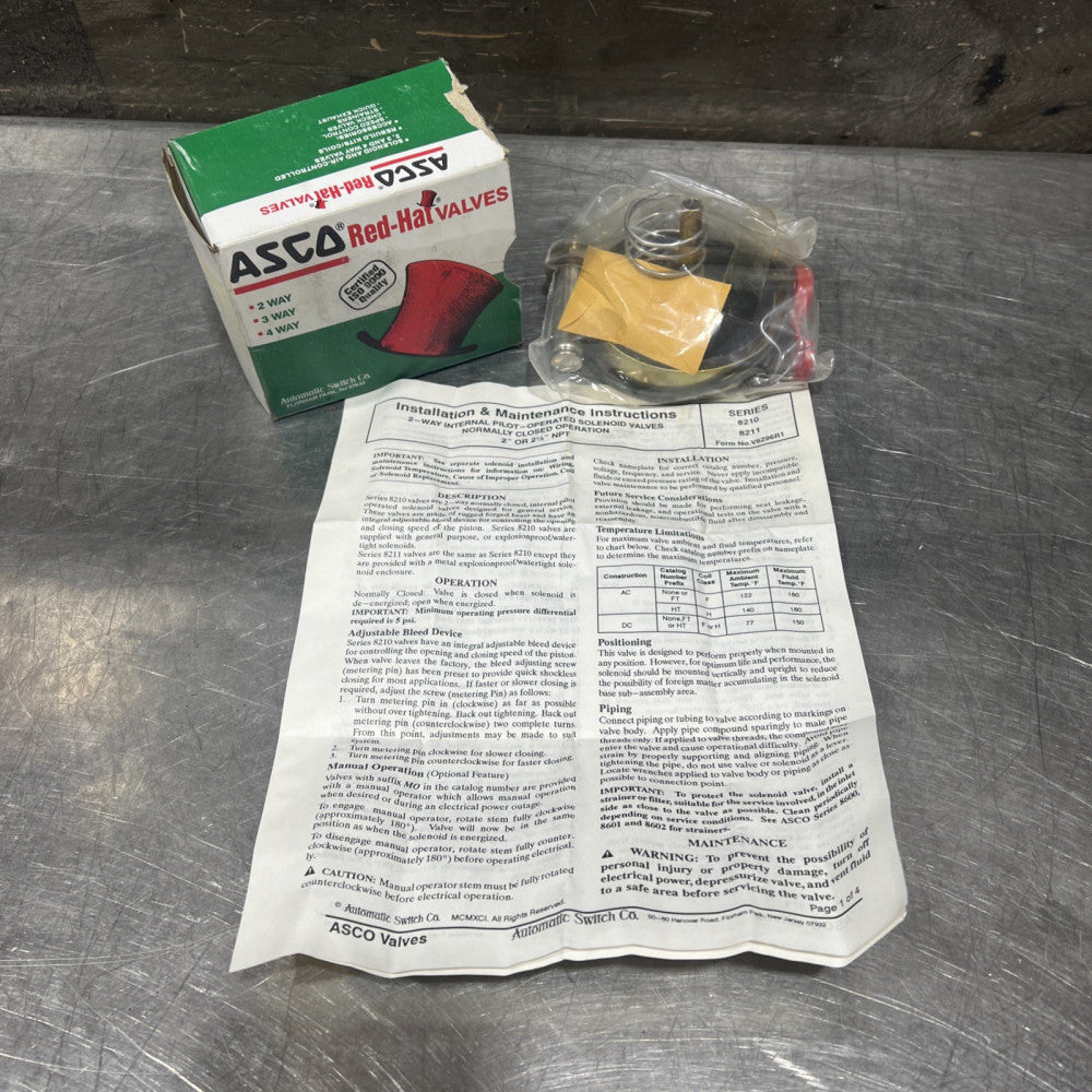 ASCO Rebuild Kit series 8210 8211 Nos Surplus