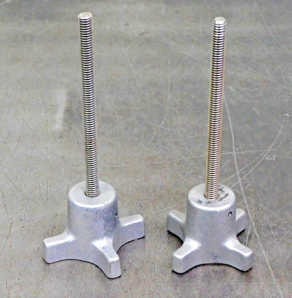 Hand Knob Handle Aluminum with 5/16" x 4-1/4" SAE Threaded Shaft Lot of Two (2)