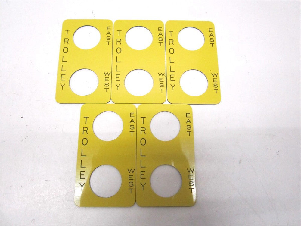 Square D (9001SKN201) 2-1/2" x 4" Yellow/Black Raise-Lower Legend Plate - Qty 5