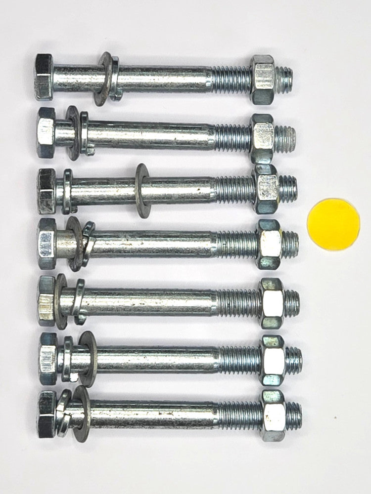 BOLT; WASHER; LOCKING WASHER; NUT; 16 THREAD COUNT 3-1/2" LONG   LOT OF 7
