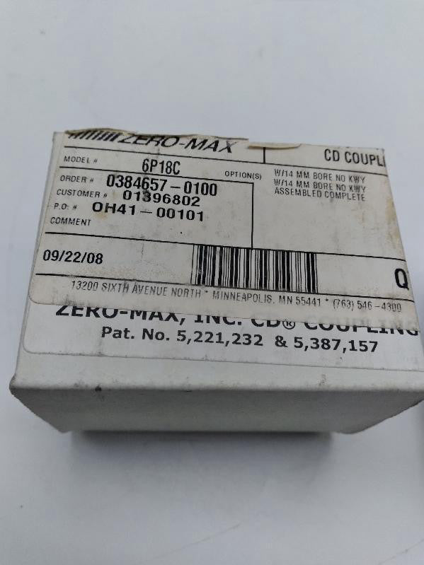 NEW Zero-Max 6P18C Double Flex Composite Disc Motor Shaft Coupling 3/8" - 5/8" B
