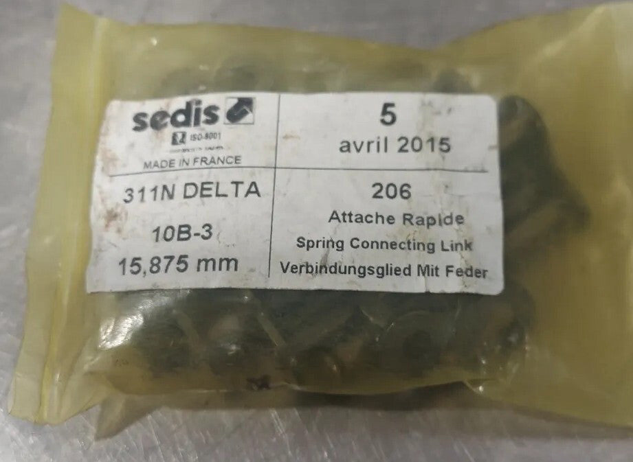 Lot Of 5 - Sedis 10B-3 Triple Metric Connecting Link (Master Link) (Spring Clip)