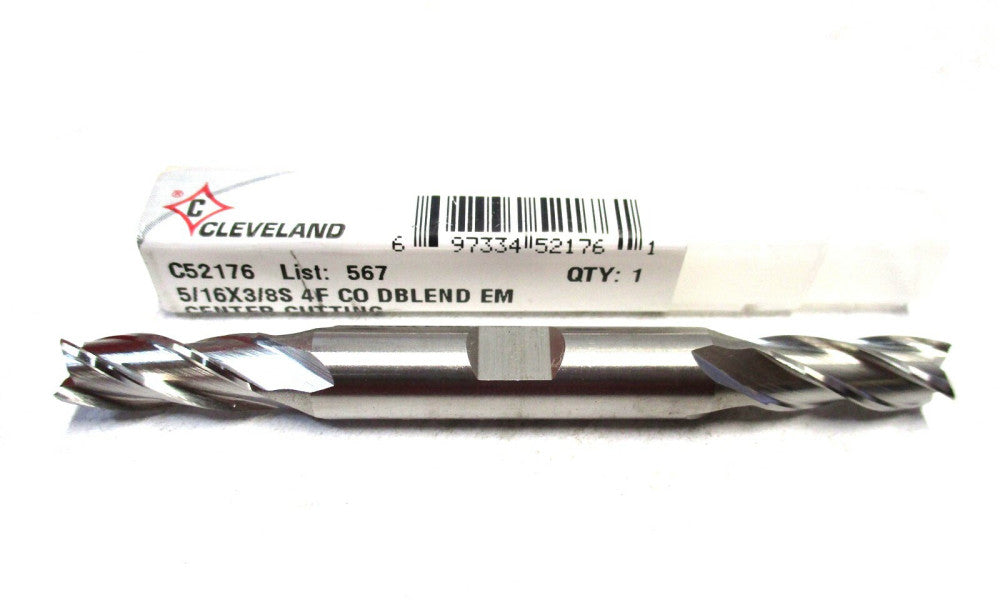 Cleveland (C52176) 5/16 x 3/8 x 3/4 x 3-1/2 4Fl CC DE RH Cobalt Square End Mill