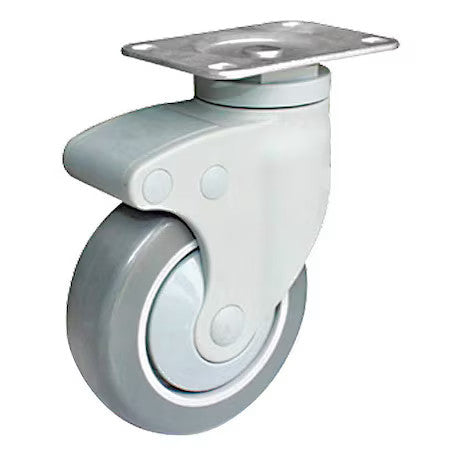 Zoro Select P17s-Rp030k-12 Plate Caster,Swivel,Tpr,4 7/8"H