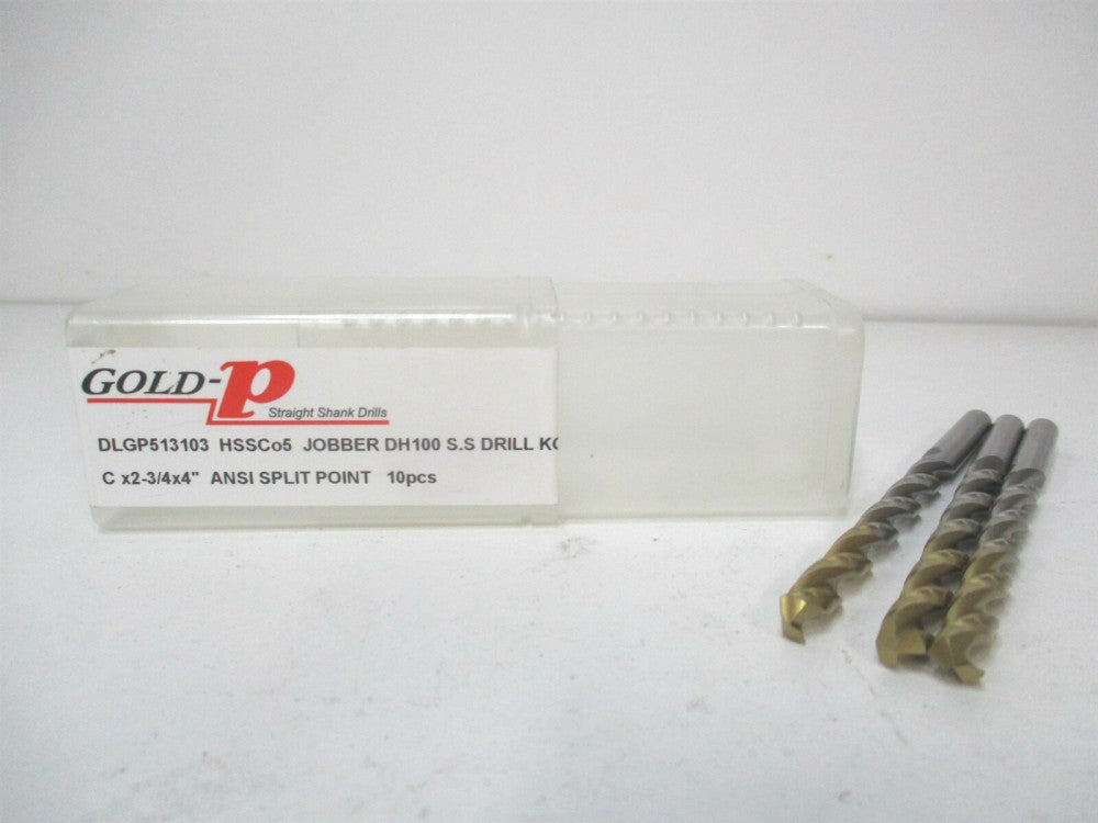 YG-1 (DLGP513103) 2-7/8" x 2-7/8" 135 ° HSS Jobber Length Drill Bit - Pack of 3