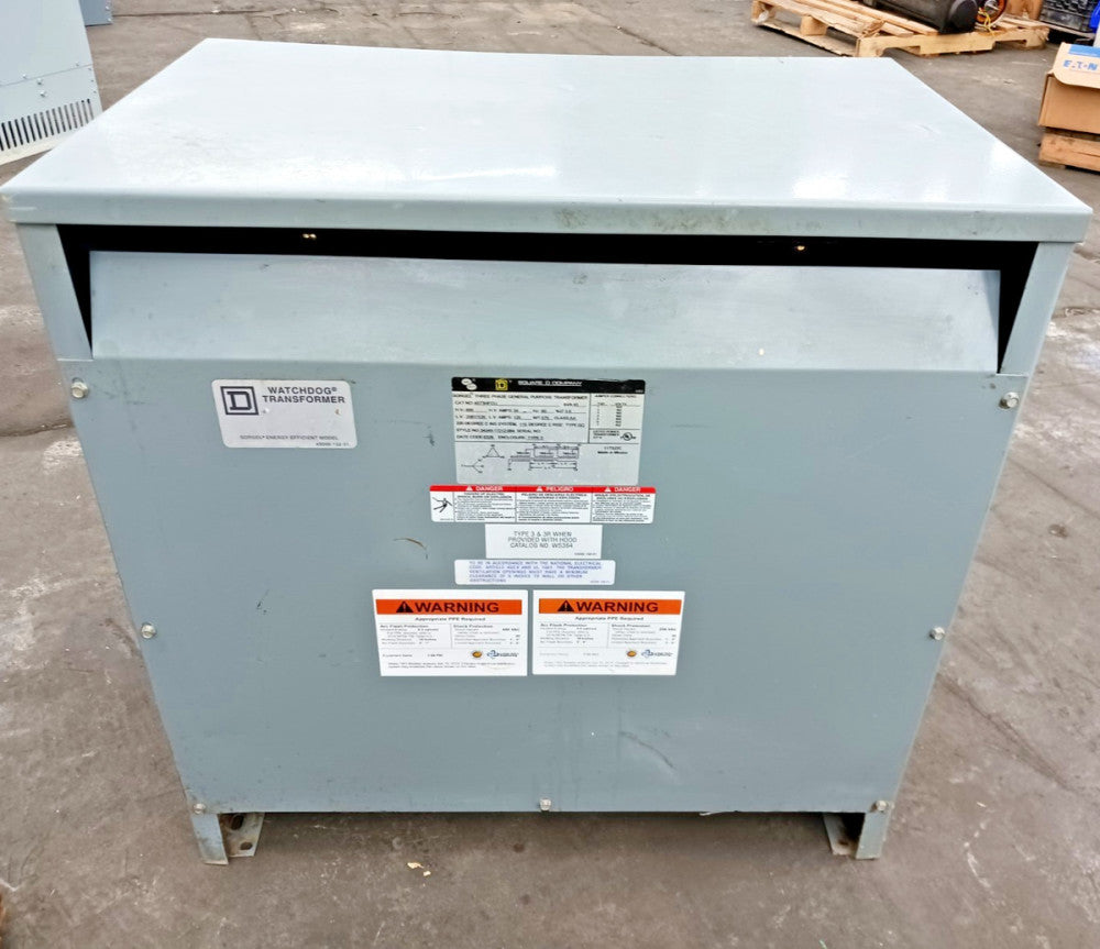Square D 45T3HFCU 45 Kva Transformer 480 HV ▲ 208Y/120 LV 3 Phase Copper Core