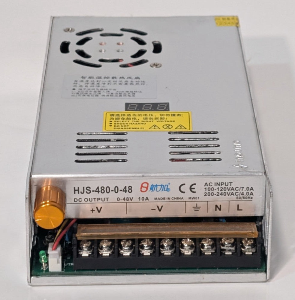 Nikko HJS-480-0-48 DC Output Converter Switching Pwr Supply 0-48V, 10A, 50/60Hz