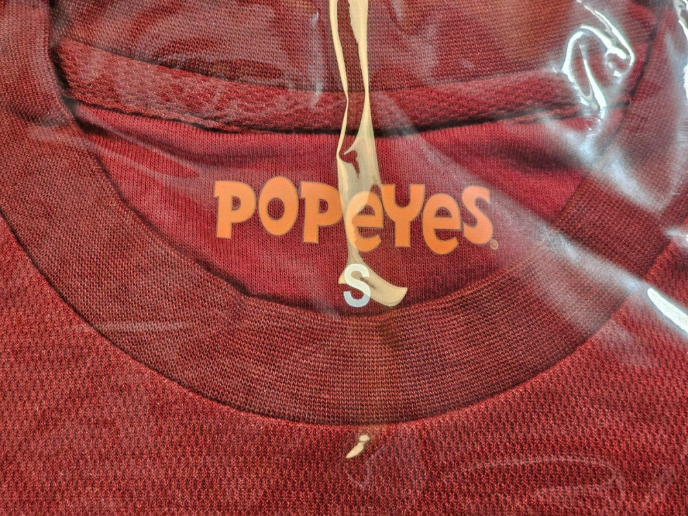 (QTY 2) CSE PU-07B2S Popeyes Louisiana Kitchen Unisex Crew T-Shirt Size Small
