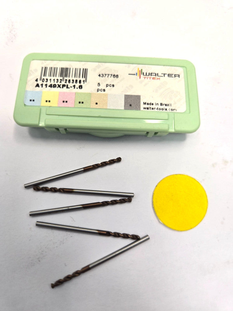 WALTER DRILL BIT A1149XPL-1.6  130° CUTTING ANGLE  LOT OF 5