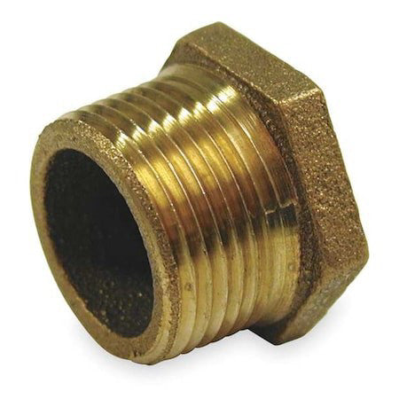 Zoro Select 1Vga5 Red Brass Hex Bushing, Mnpt X Fnpt, 2" X 3/4" Pipe Size