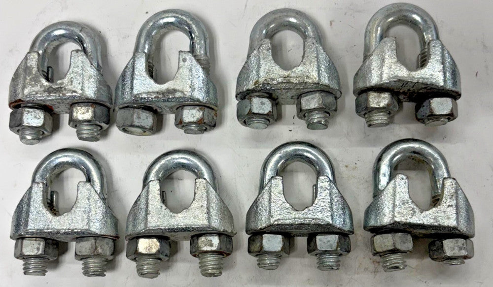 1/2" WIRE ROPE CLIP DROPPED FORGED LOT OF 8 LENTH 2" WIDTH 1-5/8" H 1"