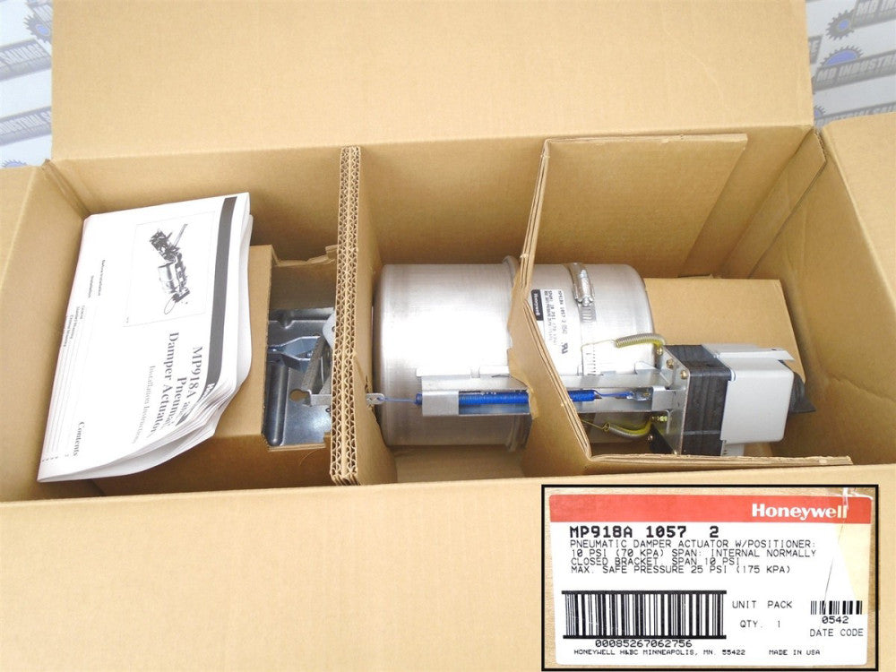 HONEYWELL - MP918A1057 - HIGH FORCE DAMPER ACTUATOR w/ Pos Positioner 10 PSI NEW