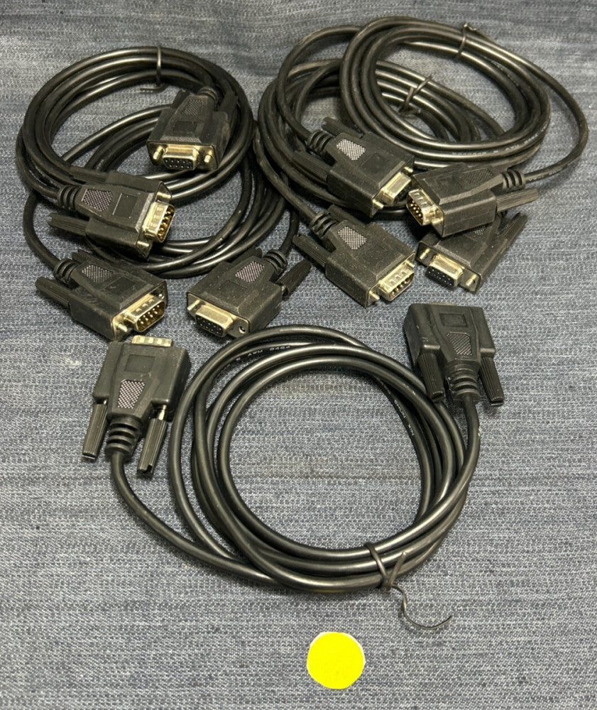 UNBRANDED VGA CABLE FEMALE TO MALE 9 PIN 300V 28AWG   LOT OF 5