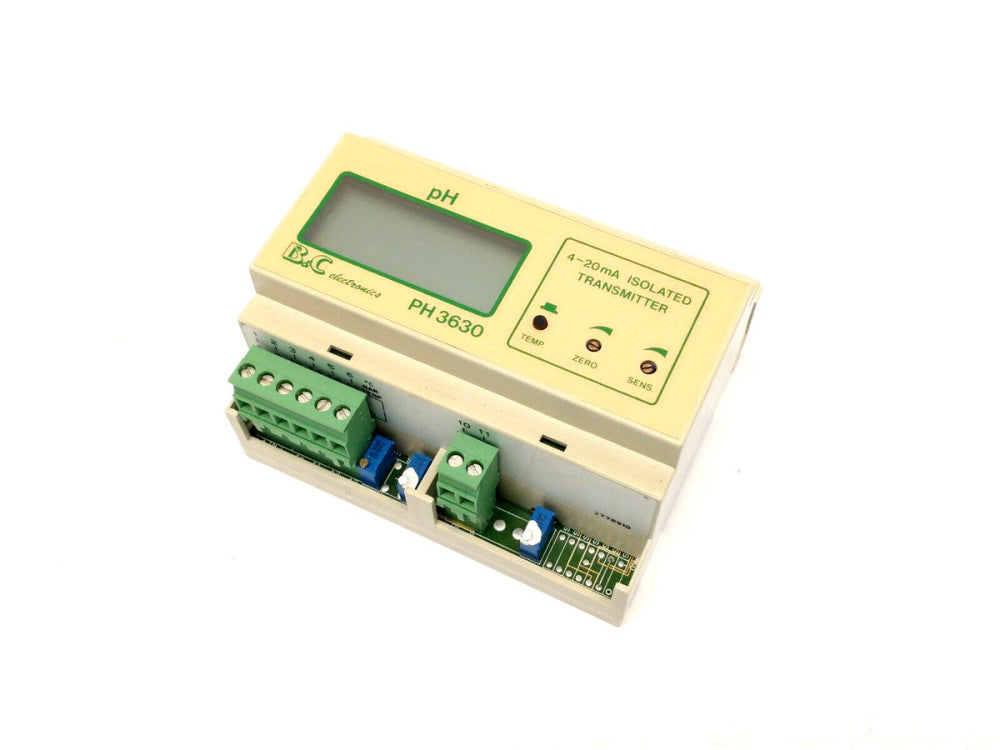 B&C Electronics PH3630 2-Wire DIN Rail pH Transmitter 2778910