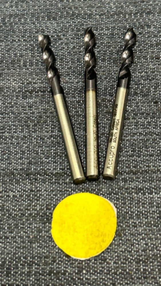 ACCUPRO SPIRAL DRILL BIT  #20 RIGHT HAND STRAIGHT SHANK LOT OF 3