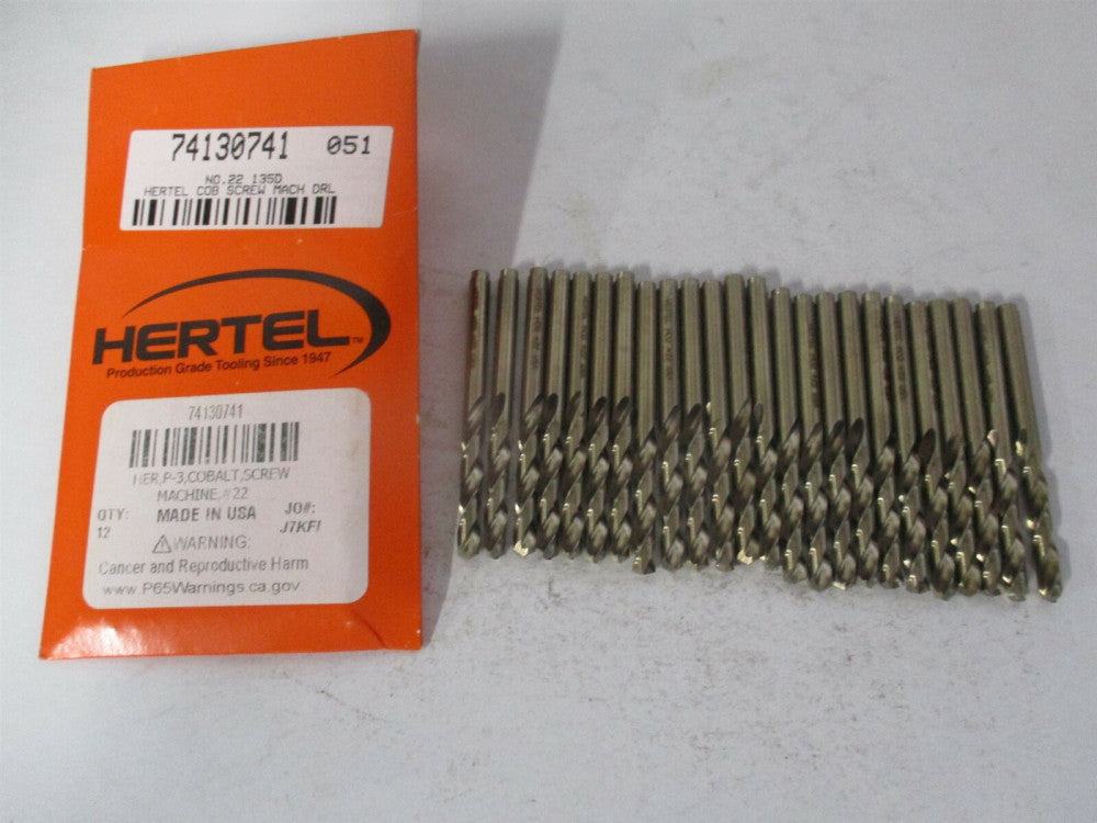 (74130741) #22 1-1/16" x 2-1/8" Spiral Cobalt Screw Machine Drill Bit - Qty 24