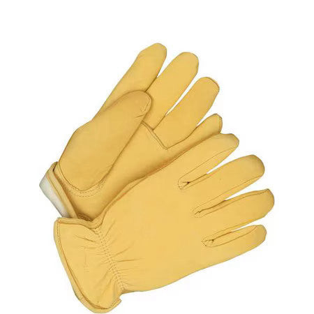 Bdg 20-9-366-S Leather Drivers Gloves, Deerskin Palm, Shirred Slip-On, Beige, 1