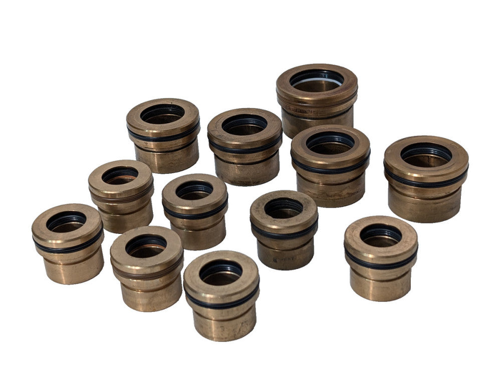 Lot of 12: Asstd Parker Brass Cylinder Rod Gland Seals Cartridge Replacements