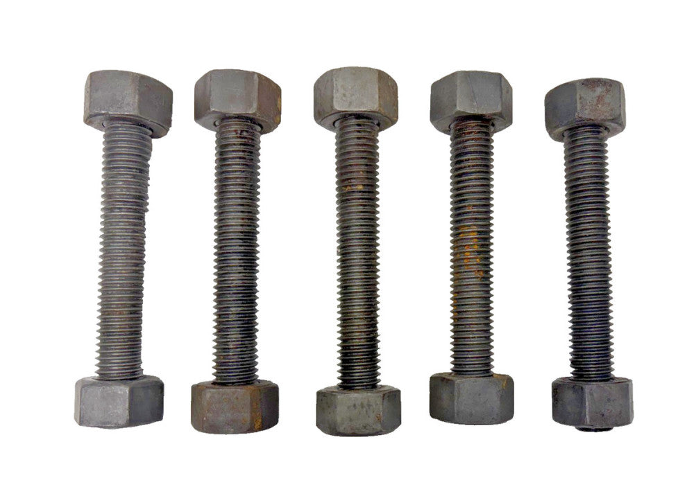 5/8"-11 STUDS WITH TWO HEX NUTS, OAL 4-3/4", GRADE B7 STUD, GRADE 2H HEX NUT