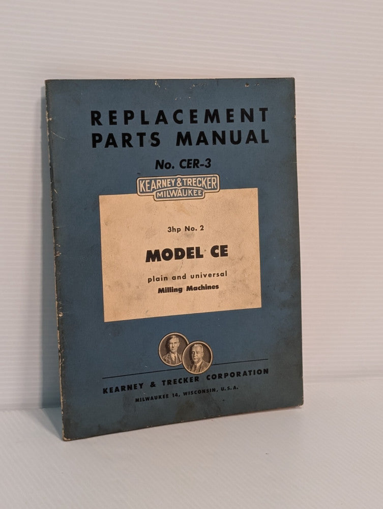 Kearney & Trecker CER-3 Replacement Parts Manual, Milling Machines, 3hp No. 2