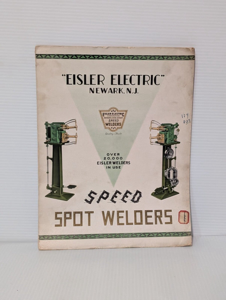 Vintage Eisler Electric Speed Spot & Butt Welder Catalog W, Newark, NJ, as shown