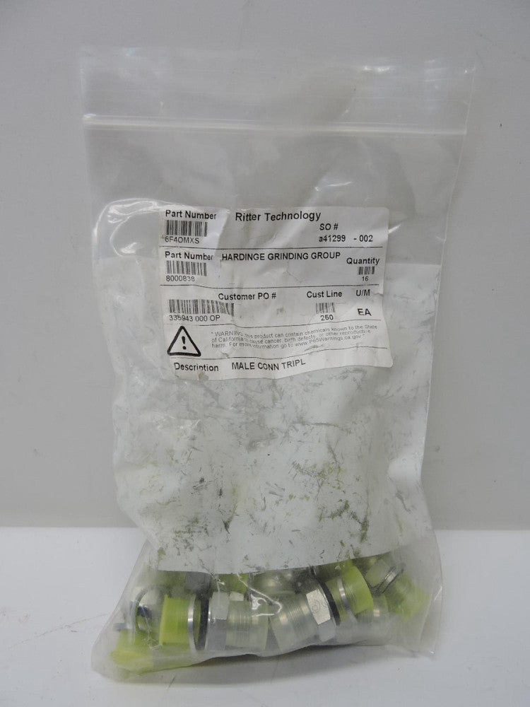 (16 Pack) GENUINE Parker 6F4OMXS Male Straight Adapter 3/8 JIC X 1/4 NEW