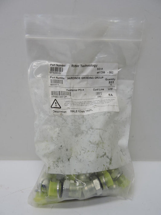 (16 Pack) GENUINE Parker 6F4OMXS Male Straight Adapter 3/8 JIC X 1/4 NEW