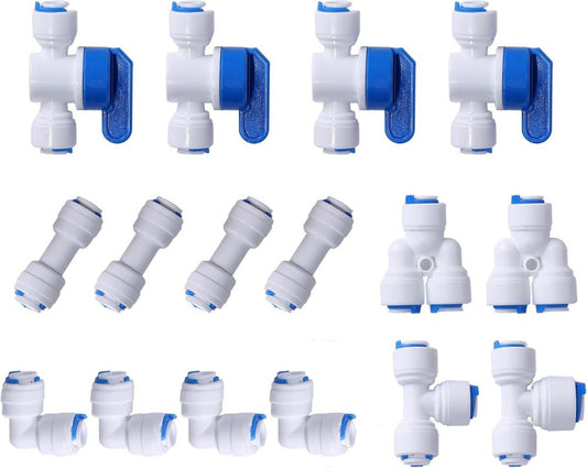 1/4" OD Quick Connect Push in to Water Tube Fitting for RO Reverse... 
