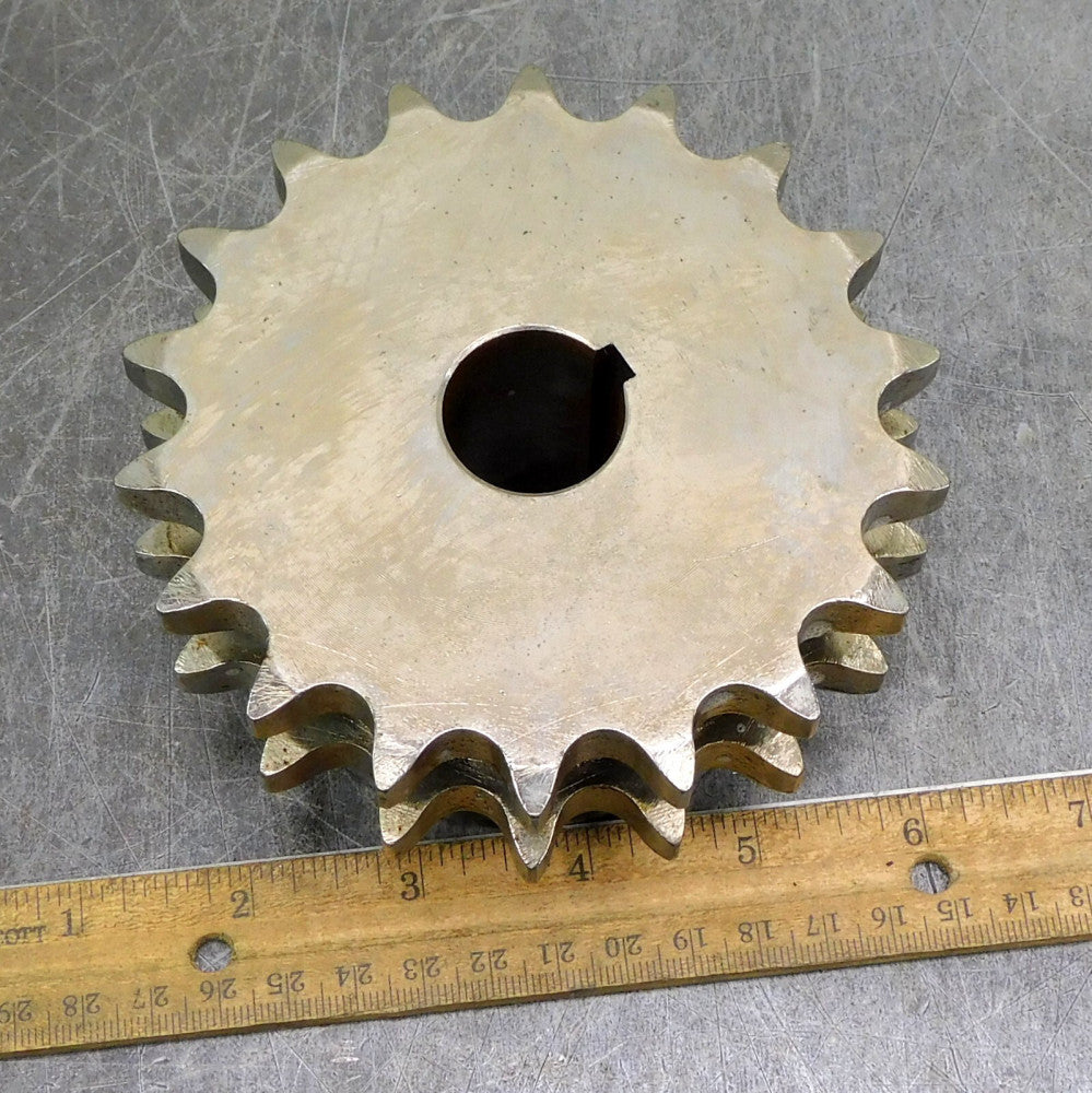 Martin D60B18H Double Roller Chain Sprocket #60 18 Teeth 1" Bore Keyed