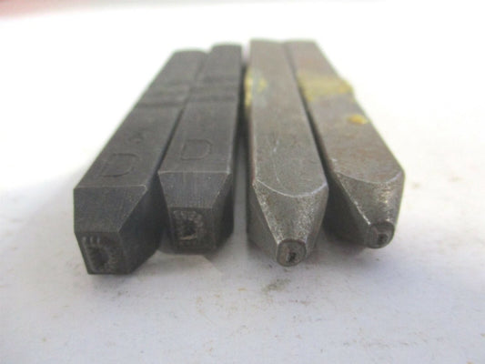 1/16", 1/8" Letter D Machine Made Individual Steel Stamps - Lot of 4