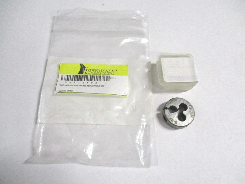 (314-1028) #8-36 UNF x 13/16" High Speed Steel RH Round Adjustable Die 
