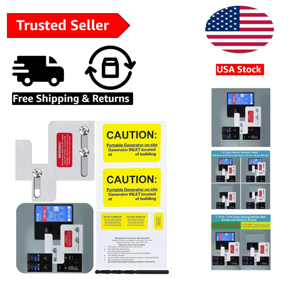 Portable Generator Interlock Kit for Eaton Cutler Hammer BR Series - Safe & Easy