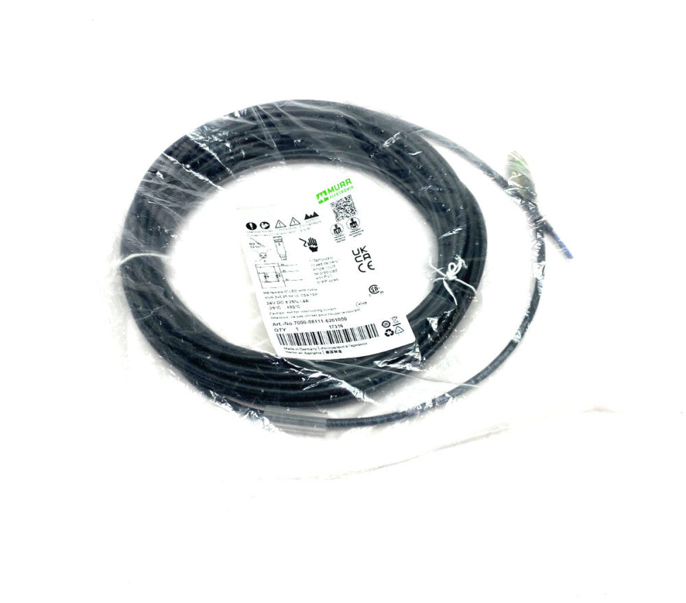 Murrelektronik 7000-08111-6201000 Single Ended M8 Female 0° LED Cordset
