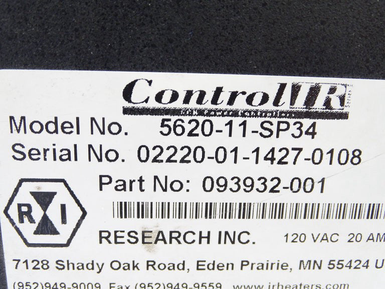 RESEARCH INC. 5620-11-SP34 PROCESS CONTROLLER