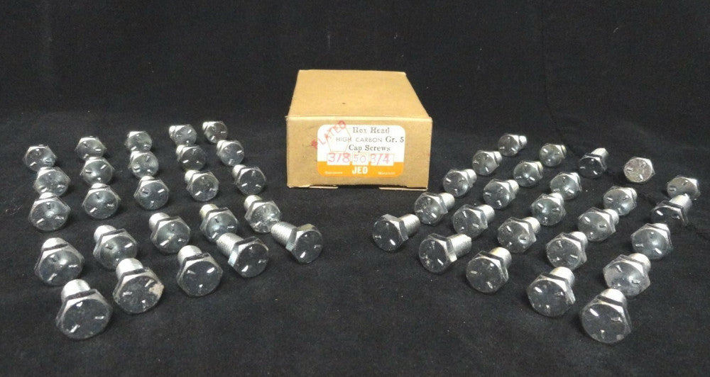 HEX HEAD ~ (LOT OF 50) ~ CAP SCREW BOLTS ~ HIGH CARBON ~ 3/8 x 3/4 ~ NEW IN BOX