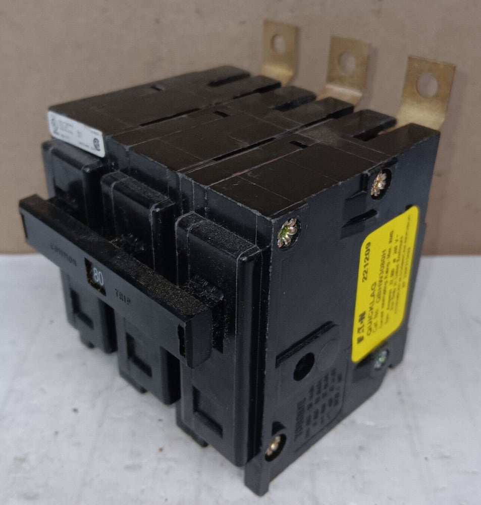 NEW EATON 80 AMP BOLT-ON CIRCUIT BREAKER 3 POLE 240 VAC 22kA QBHW3080H