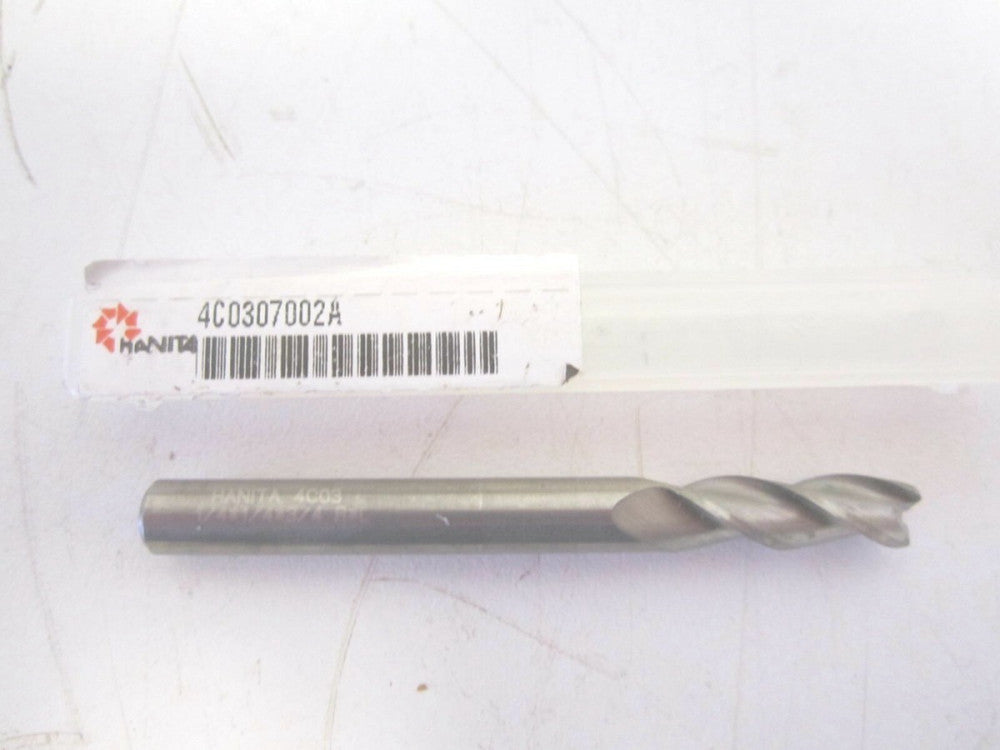 Hanita 4C0307002A Carbide 1/4 x 1/4 x 3/4 x 2-1/2 Corner Radius End Mill New