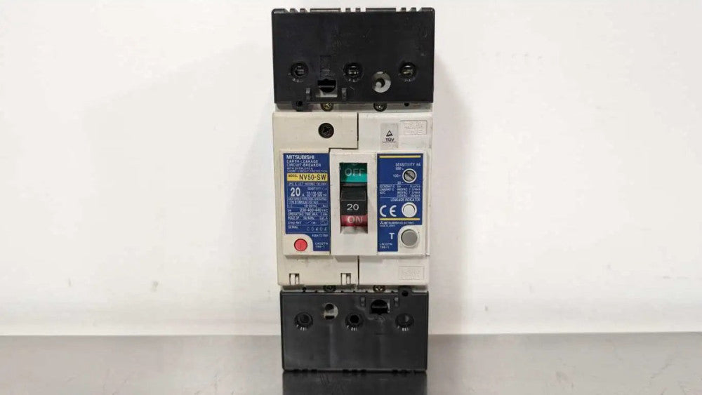 Mitsubishi NV50-SW Circuit Breaker 20A Earth-Leakage 3 Pole 230/400/440VAC