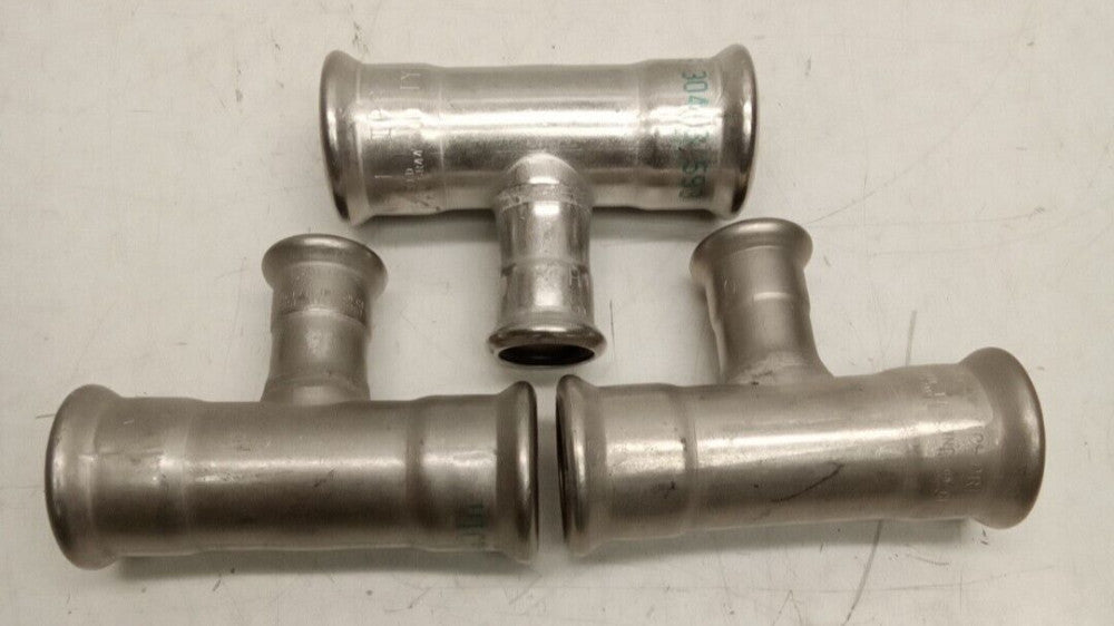 Victaulic 1" X 1" X 1/2" Vic-Press Stainless Tee (Lot Of 3)
