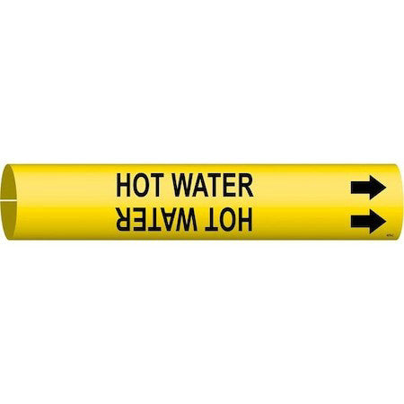 Brady 4079-C Pipe Marker,Hot Water,Y,2-1/2 To3-7/8 In