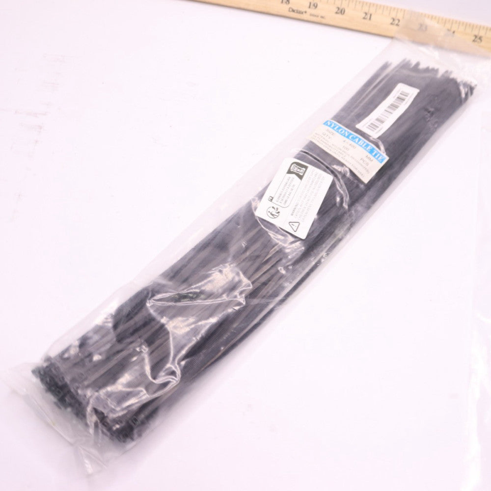 (100-Pk) Self Locking Cable Tie Nylon Black 4 x 400mm