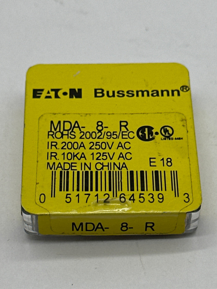 NEW Eaton/Bussmann MDA-8-R Miniature Fuses 250VAC/125VDC 8Amp Lot of 4