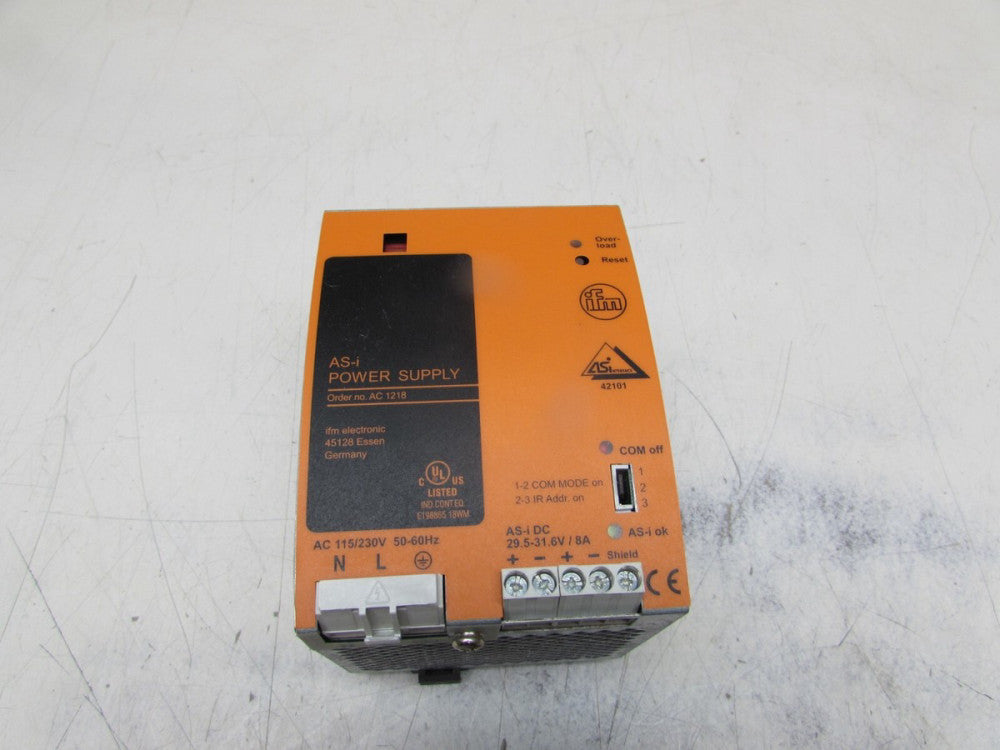 IFM AS-I AC1218 POWER SUPPLY 115/230VAC 6/2.8A INPUT, DC-AS-I 30.5V,MAKE OFFER!