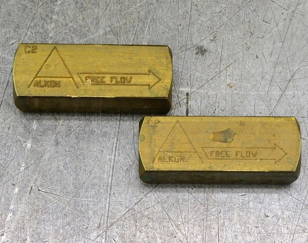 Alkon Corp. C2 Hydraulic Free Flow Control Valve 3/8" NPT Lot of Two (2)