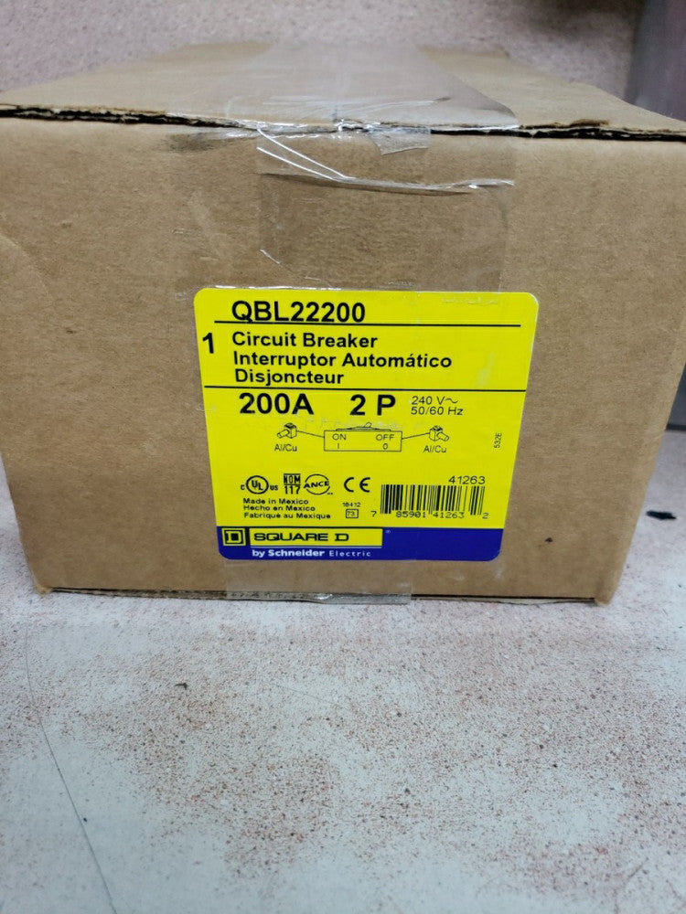 NEW Square D QBL22200 Molded Case Circuit Breaker - 200A, 1-Phase, 240V