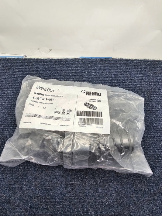 (QTY 2) Rehau 1-1/2" x 1-1/2" Everloc+ Polymer Couplings 104828-001