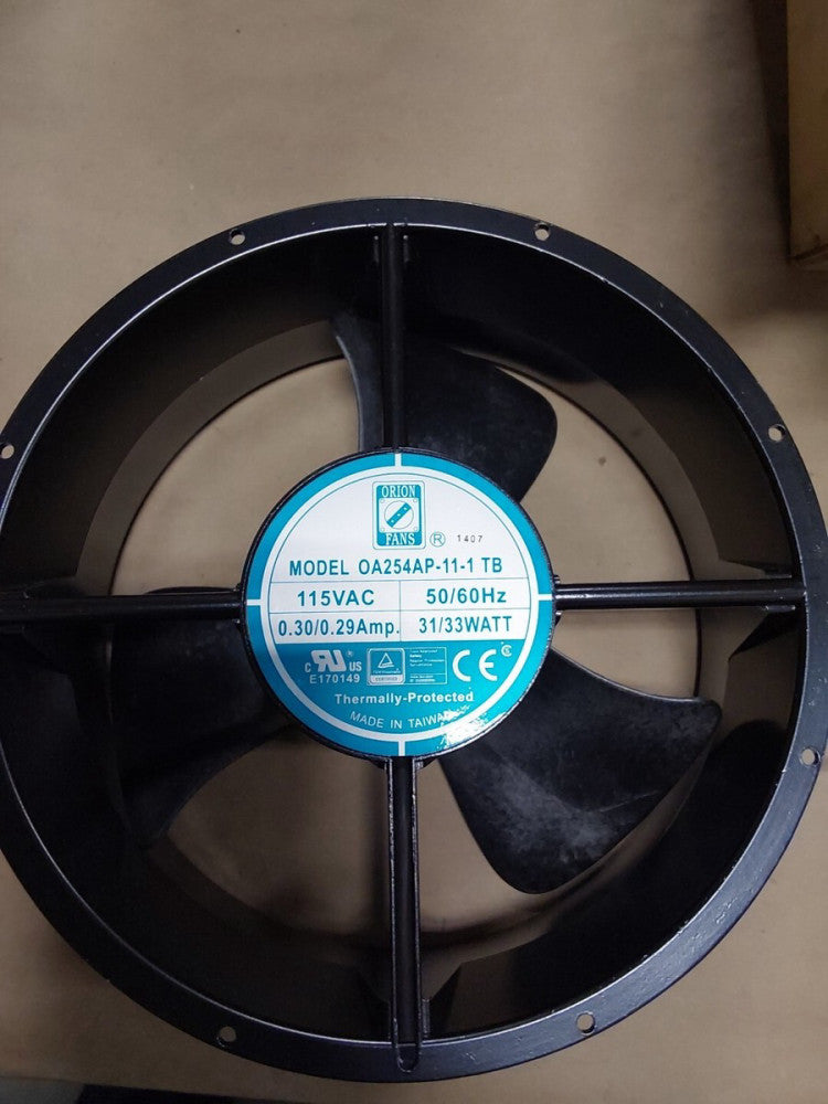 ORION OA254P-11-1 TB FAN, 115VAC 50/60 HZ 0.30/0.29AMP. 31/33 WATT. THERMAL PROT