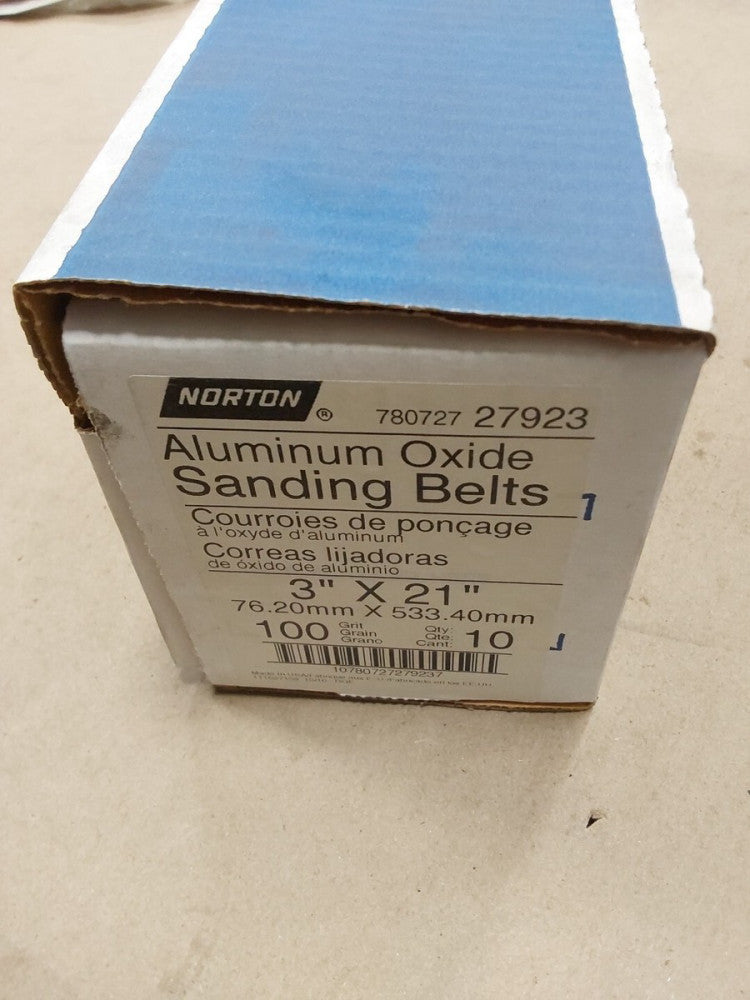 Norton 78072727923 3"x21" 100 Grit Abrasive Belt, Box of 10
