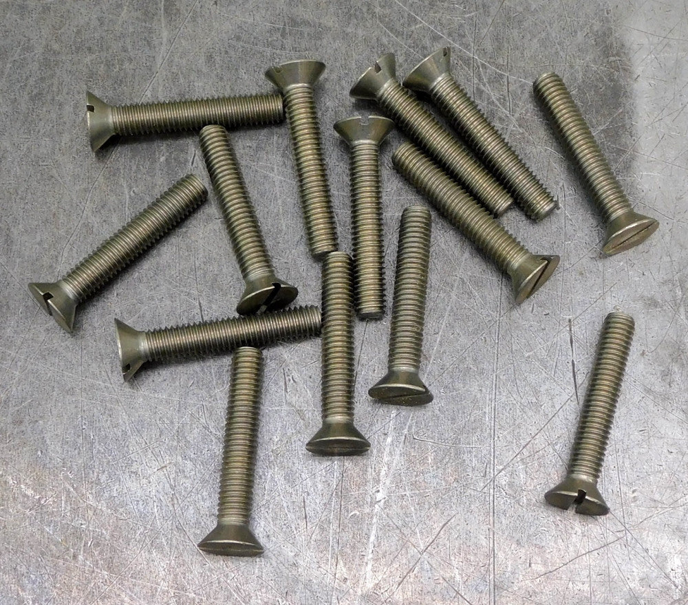 Lot of (14) Stainless Steel SS 3/8-16 x 2-1/4" SAE Flat Head Screw Bolt Fastener